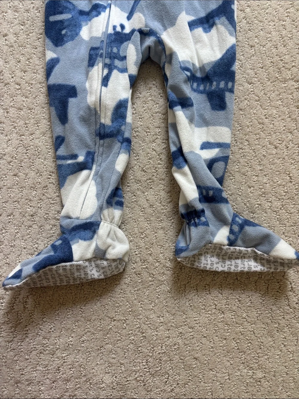 Carter's Blue Airplane Fleece Footed One-Piece, Size 24m